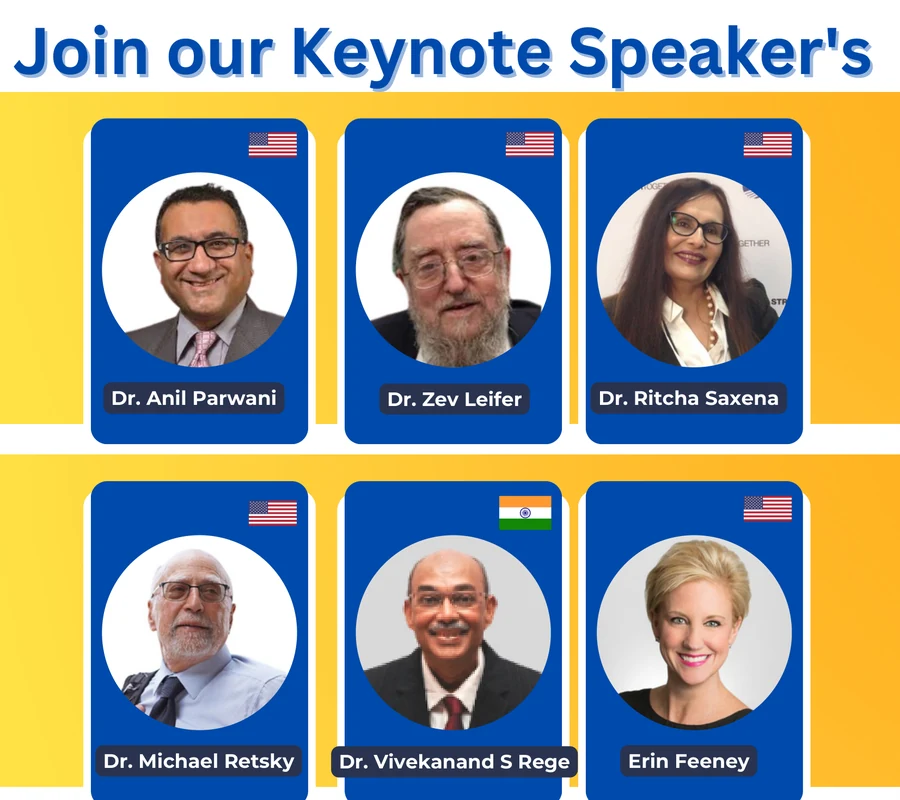 Keynote speaker panel of the 10th World Digital Pathology & AI Congress, Berlin — Dr. Vivekanand S. Rege, the only non-American, alongside five speakers from the USA